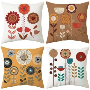4pcs Watercolor Floral Cushion Covers